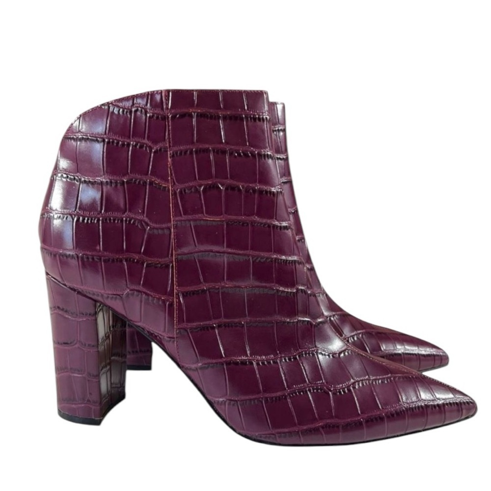 Marc Fisher LTD Croc Embossed Pointed Toe Bootie